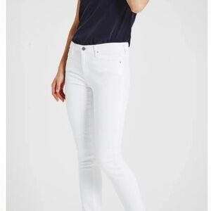 Adriano Goldschmied Size 26R White Jeans The Prima Mid Rise Cigarette Stretch